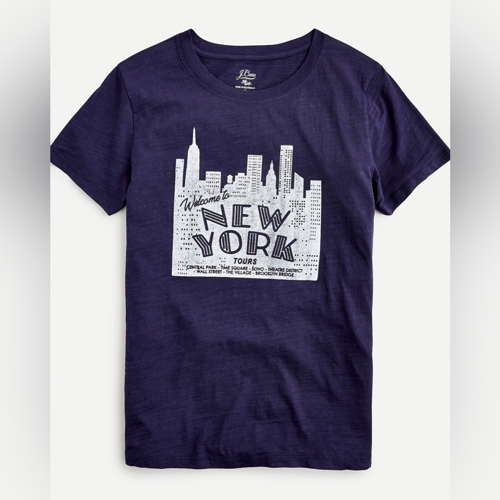 J.Crew Vintage cotton "New York" T-shirt. Color: NAVY. Size: SMALL.